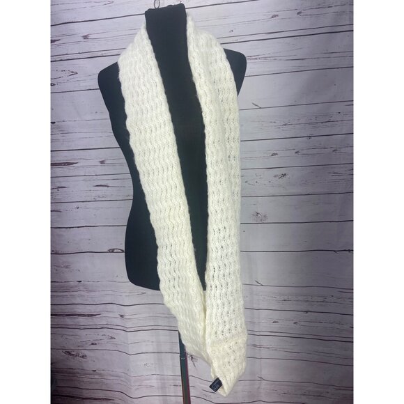 A.N.A White Cream Color Cable Knit Infinity Wrap Scarf - Picture 4 of 6